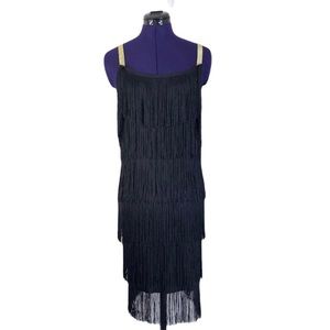 Vintage Black Layered Fringe Flapper Dress